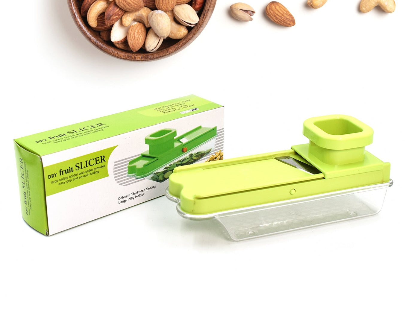 Multi-purpose slicer for vegetables and fruits.