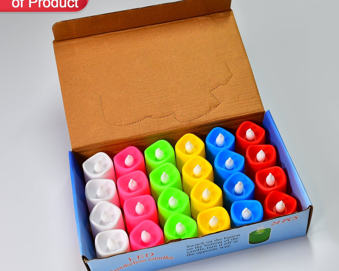 Festive Lighting for Any Occasion: 24 Pack LED Tealight Candles (Multicolor)