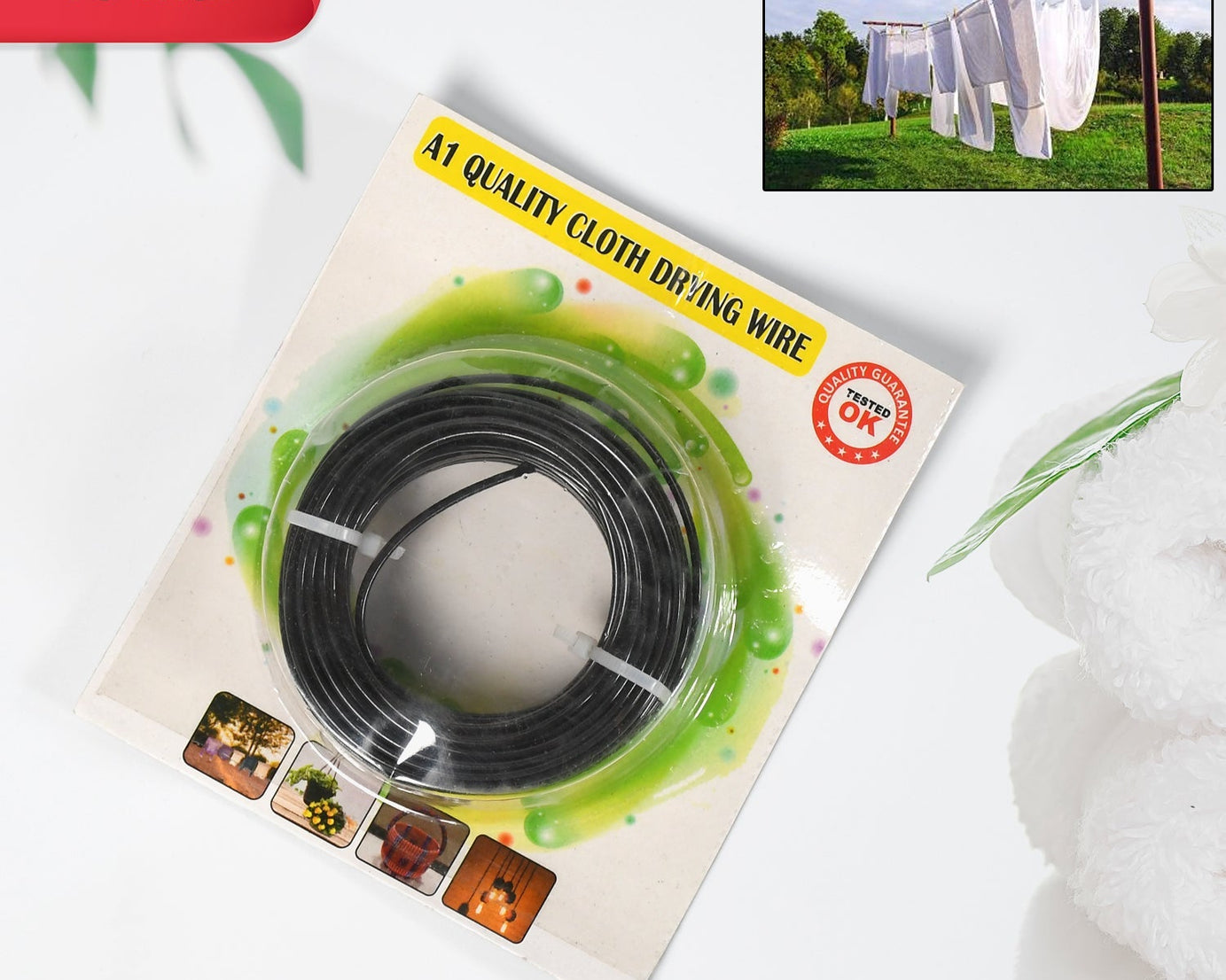 10-meter wire for drying clothes and gardening