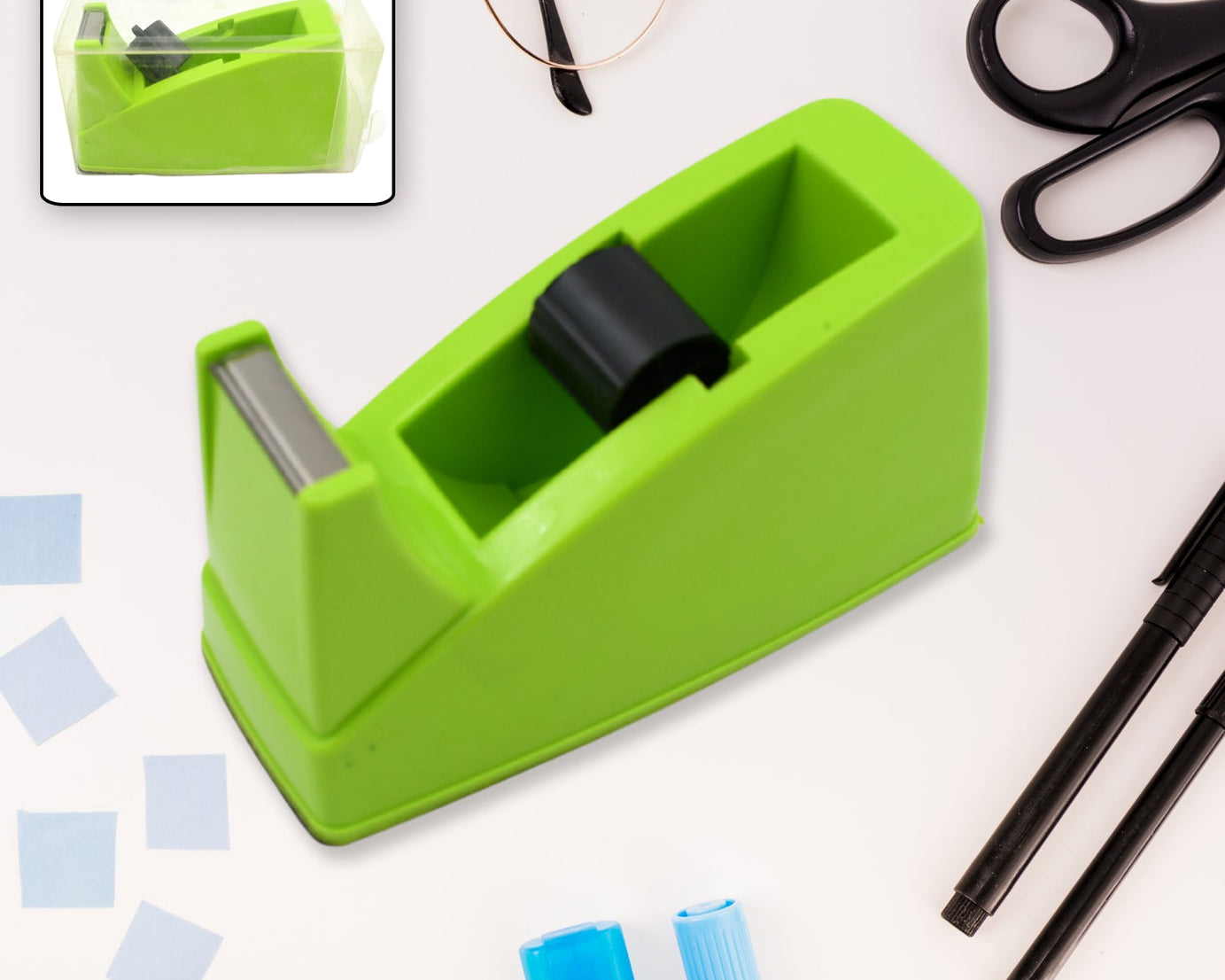 9514 Plastic Tape Dispenser Cutter for Home Office use, Tape Dispenser for Stationary, Tape Cutter Packaging Tape School Supplies (1 pc / 515 Gm)
