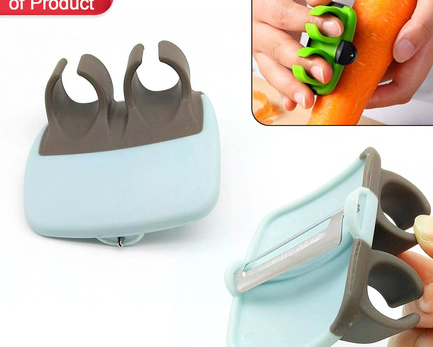 Compact hand peeler for fruits and vegetables.