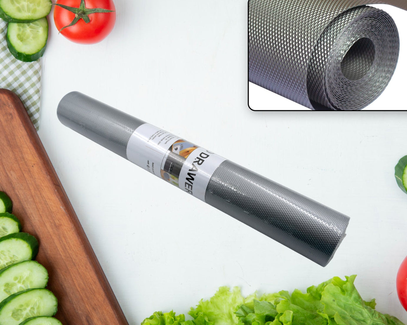 Multipurpose Anti-Slip Mat Liner Roll - 45cmx5m for Kitchen, Bathroom, Cabinet, Drawer, Shelf & Fridge