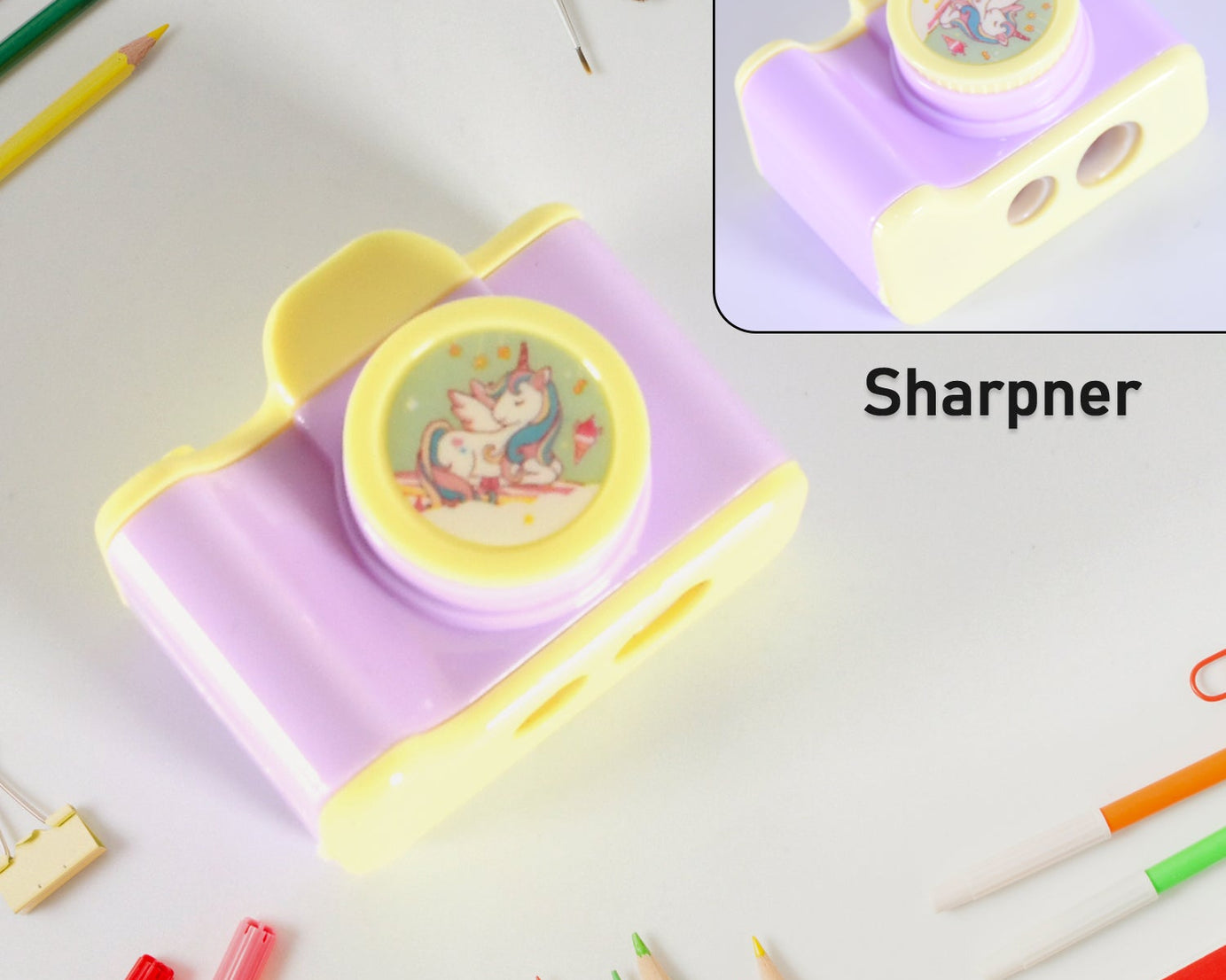 Camera Shape Pencil Sharpener | Simple Student Office Sharpener | Fashionable and Convenient, Lightweight Manual Sharpener for Kids Boys Girls Birthday Return Gifts (1 Pc)