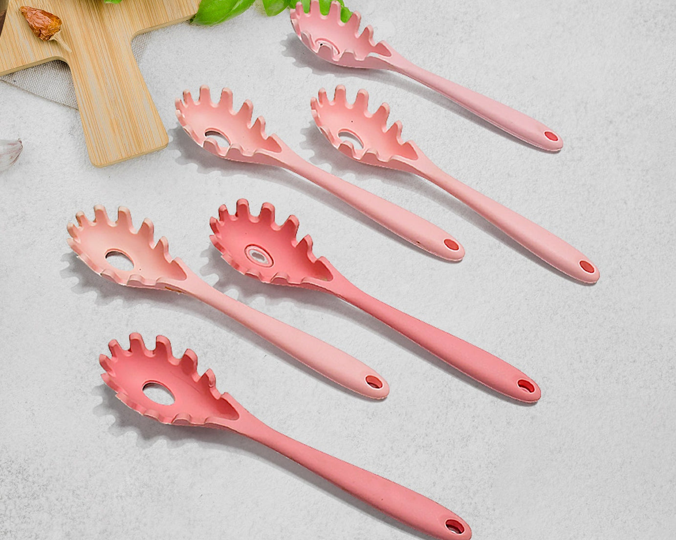 Multipurpose Silicone Spoon, Silicone Basting Spoon Non-Stick Kitchen Utensils Household Gadgets Heat-Resistant Non Stick Spoons Kitchen Cookware Items For Cooking and Baking (6 Pcs Set)