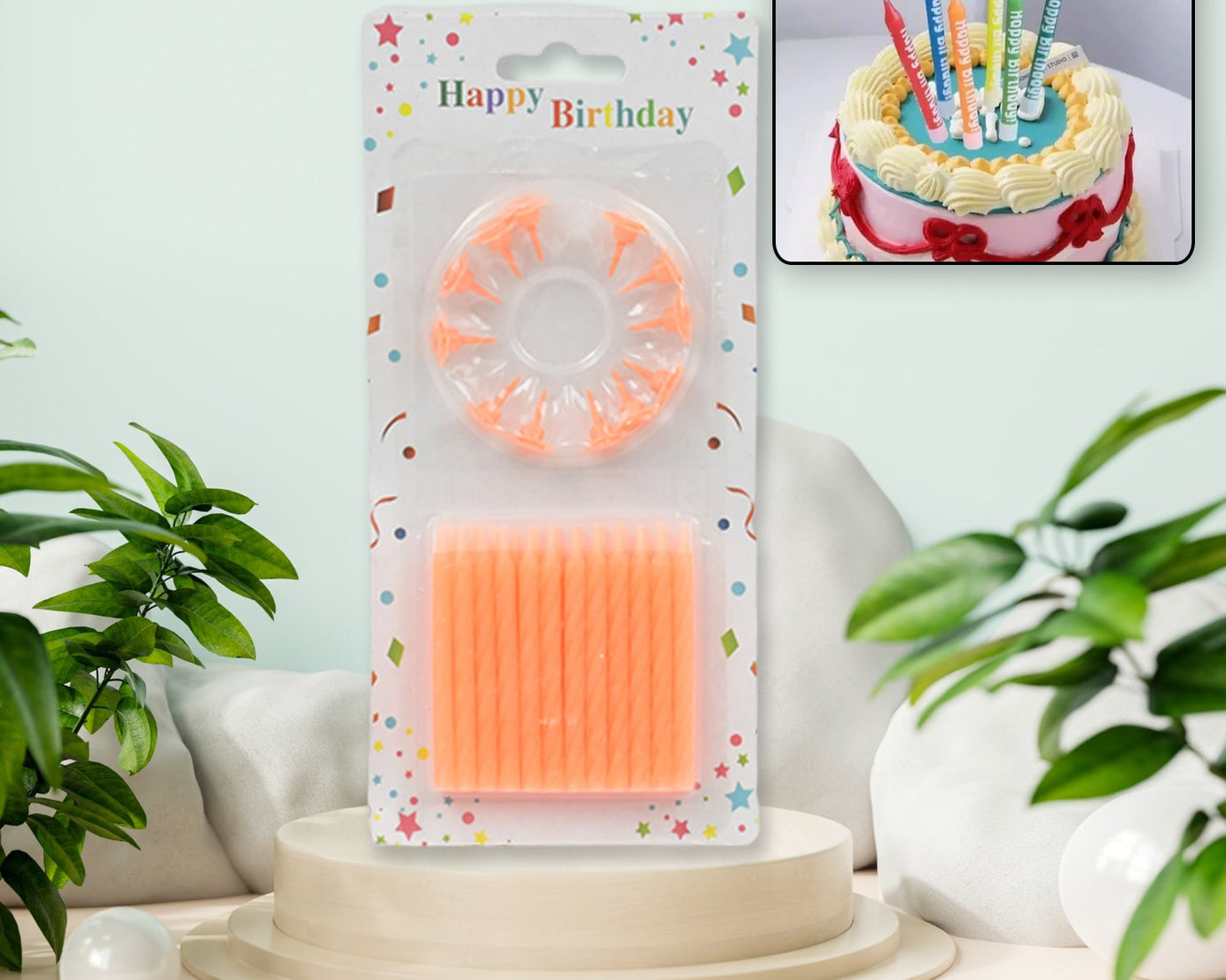 Pack of 24 birthday party candles.