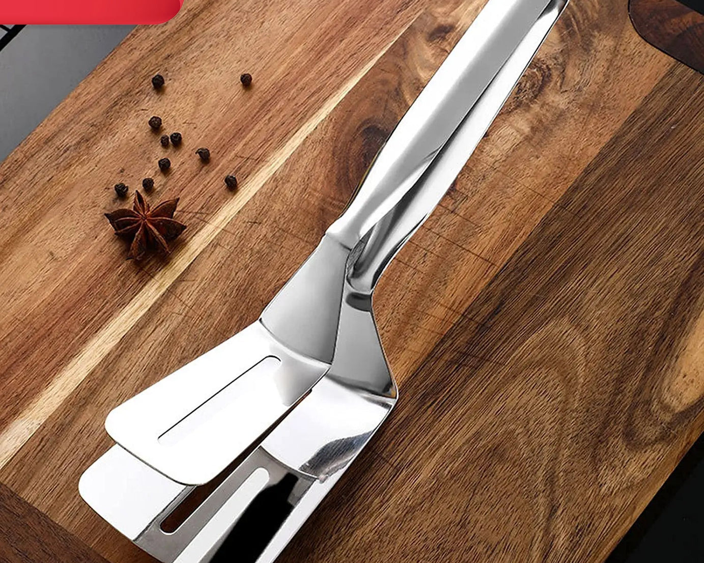 Multifunctional stainless steel serving turner for frying and BBQ