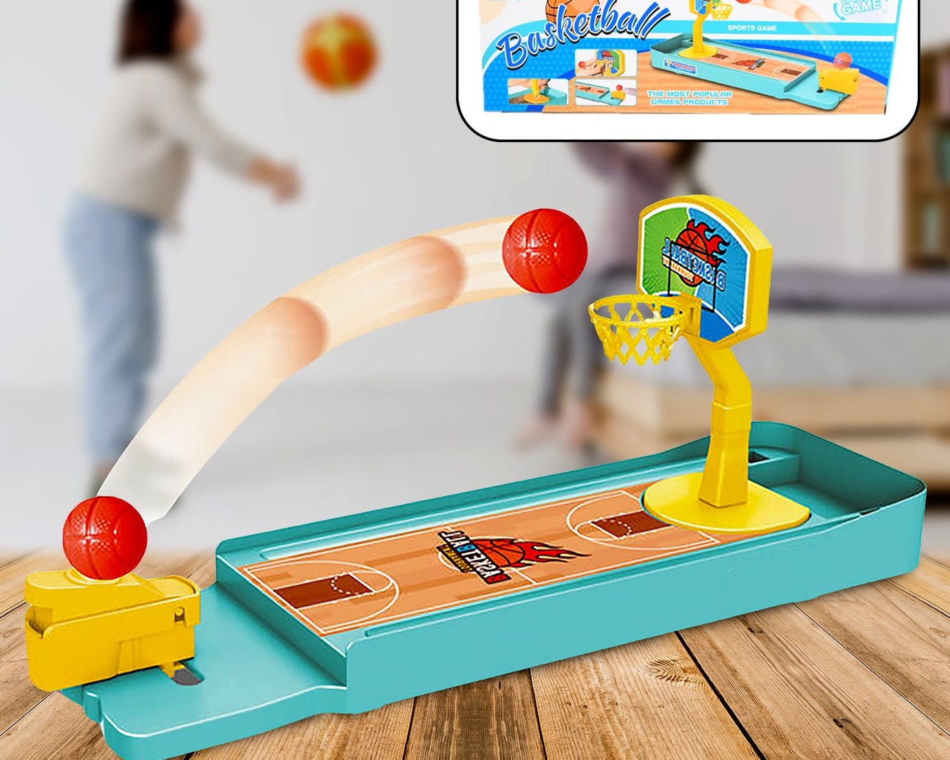 Mini Table Top Finger Basketball Game for Kids - Desktop Game for Kids & Adults, Basketball Finger Bowling Game, Fun Indoor Finger Bowling Game for Boys & Girls, Family Board Game