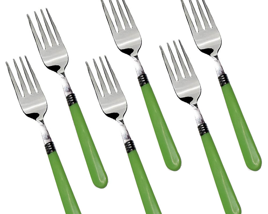 Comfortable grip stainless steel forks set of 6 for dining.