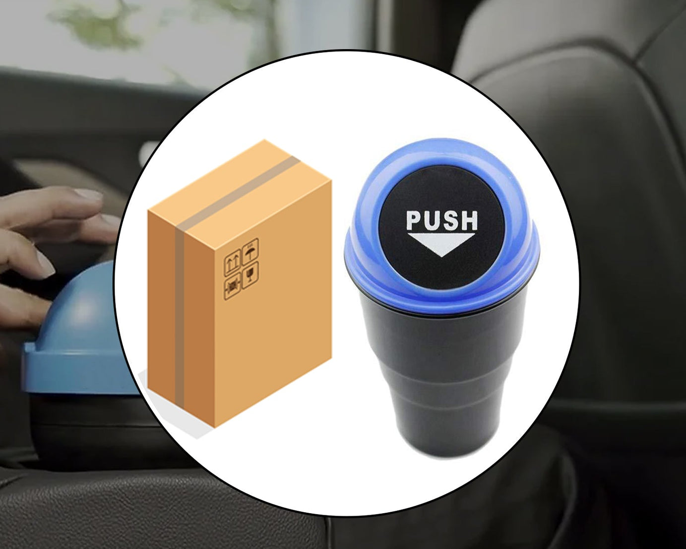 Portable dustbin for cars, offices, and homes.