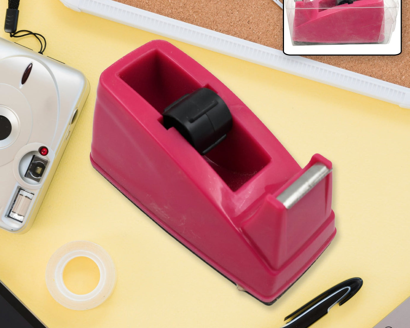 9513 Plastic Tape Dispenser Cutter for Home Office use, Tape Dispenser for Stationary, Tape Cutter Packaging Tape School Supplies (1 pc / 273 Gm)