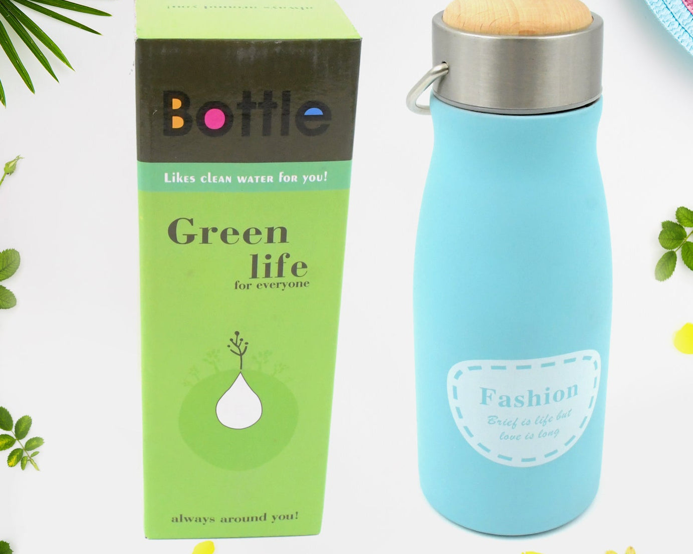 Stainless Steel Water Bottle With Handle, Fridge Water Bottle, Stainless Steel Water Bottle Leak Proof, Rust Proof, Hot & Cold Drinks, Gym Sipper BPA Free Food Grade Quality, Steel fridge Bottle For office / Gym / School (360 ML)