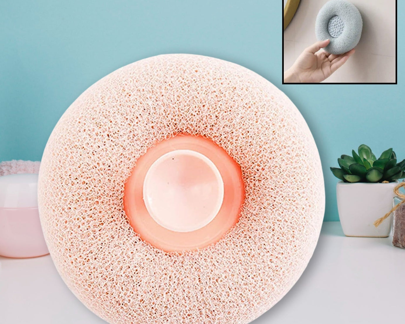 Super Soft Bath Sponge Flower Suction Cup Bath Sponges for Shower Women Men Foam Loofah Sponge Exfoliating Bath Sponge Body Washer Reusable loofah Massage Bath (1 pc)