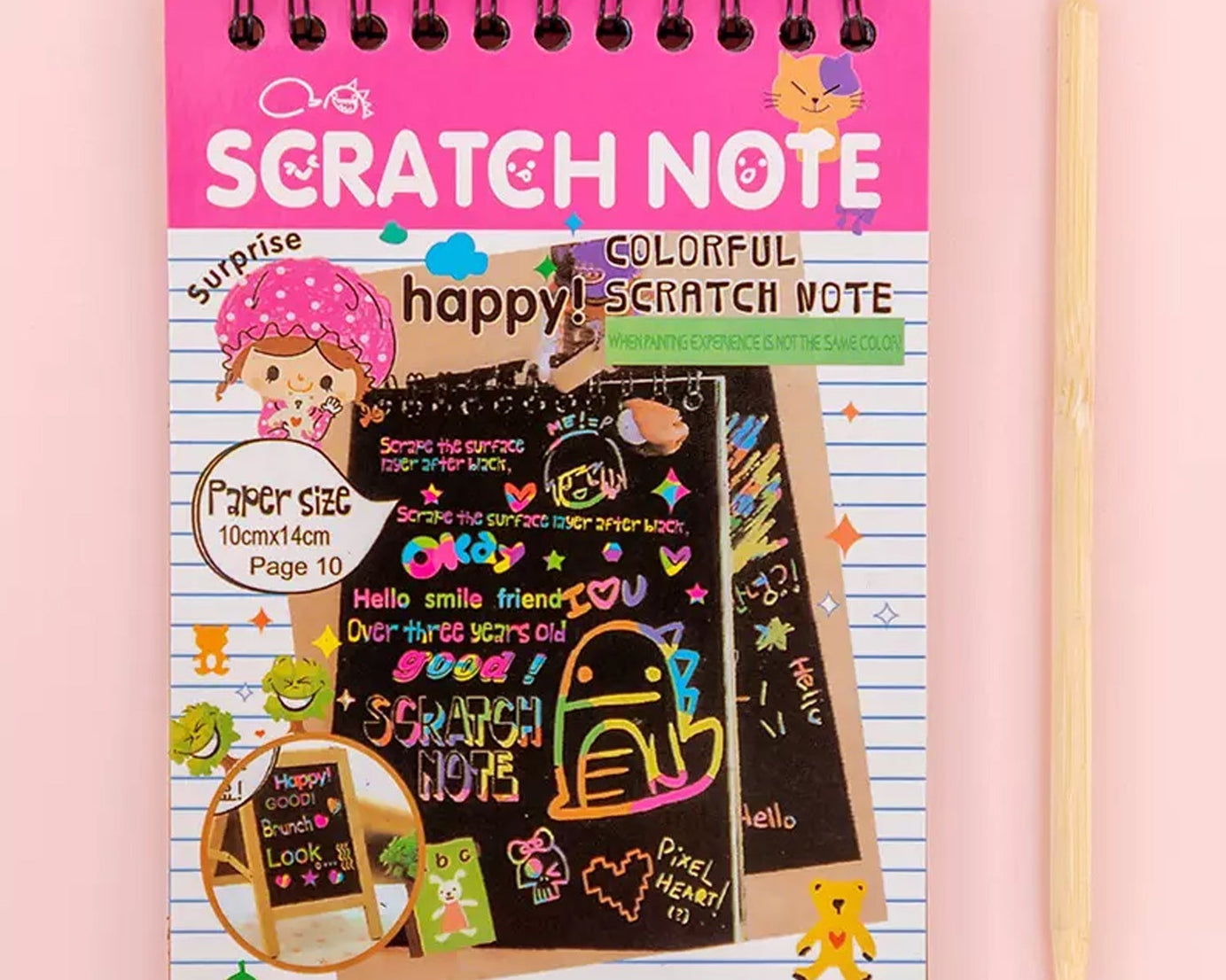 Rainbow scratch art paper book, 10 pages, single pack