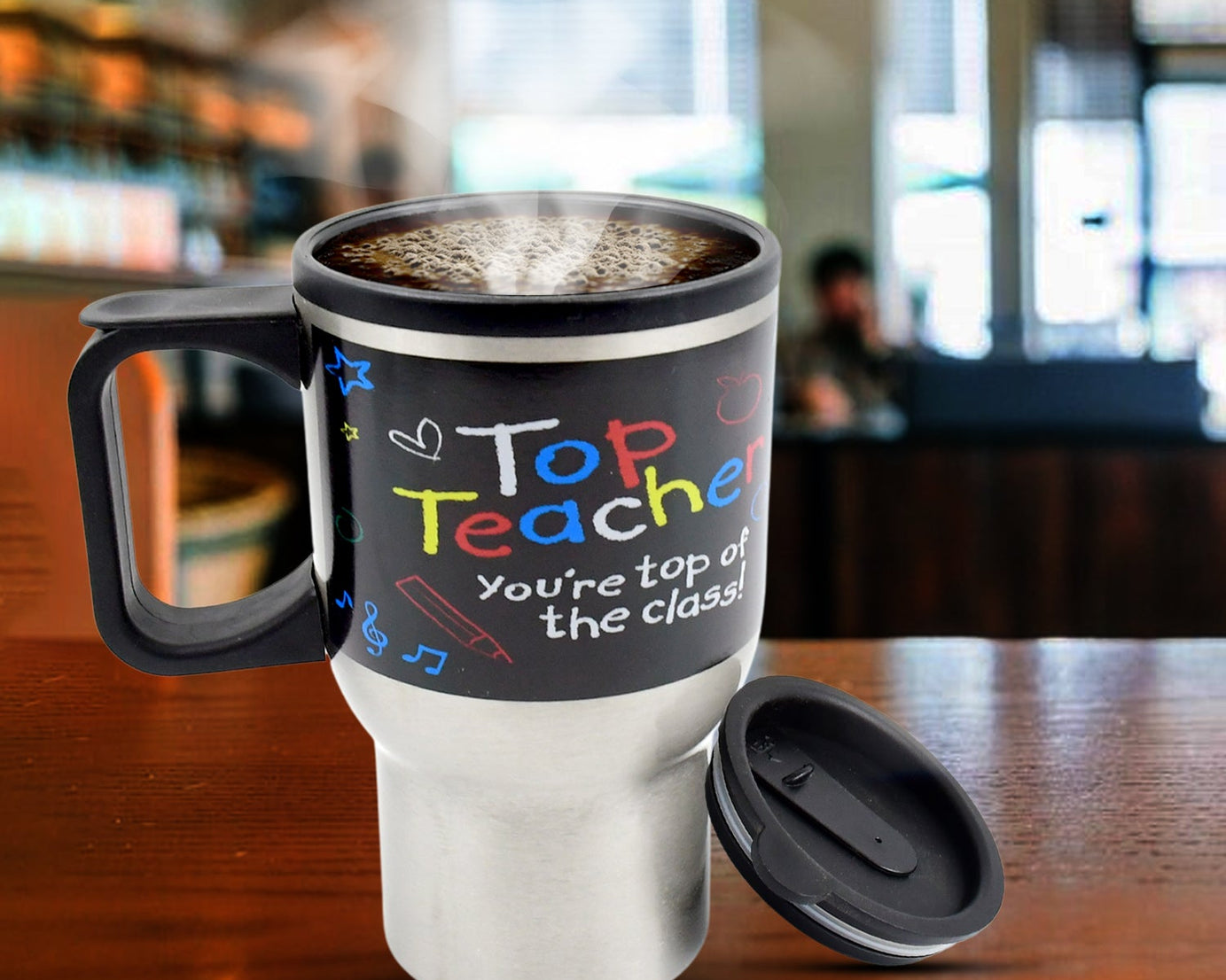 Stainless Steel Vacuum Glass Insulated Glass Coffee Cups Double Walled Travel Mug, Car Coffee Mug (With Lid & Handle)