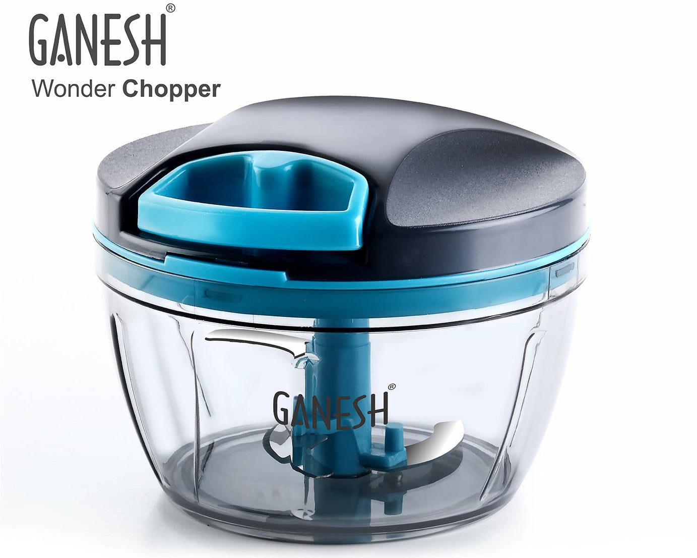 Grey Wonder Chopper by Ganesh, 470 ml, different perspectives.