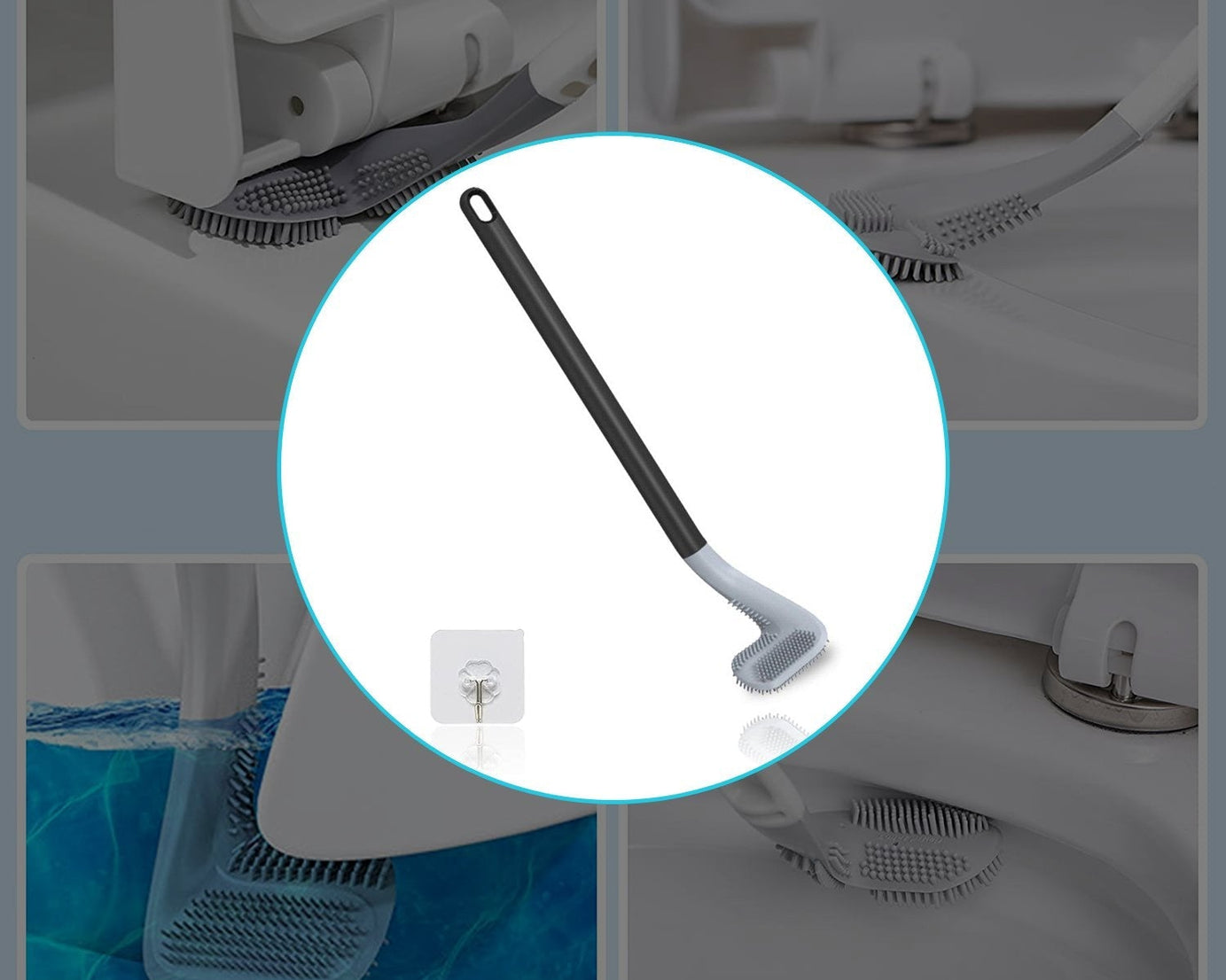 Toilet brush set with a golf theme design.