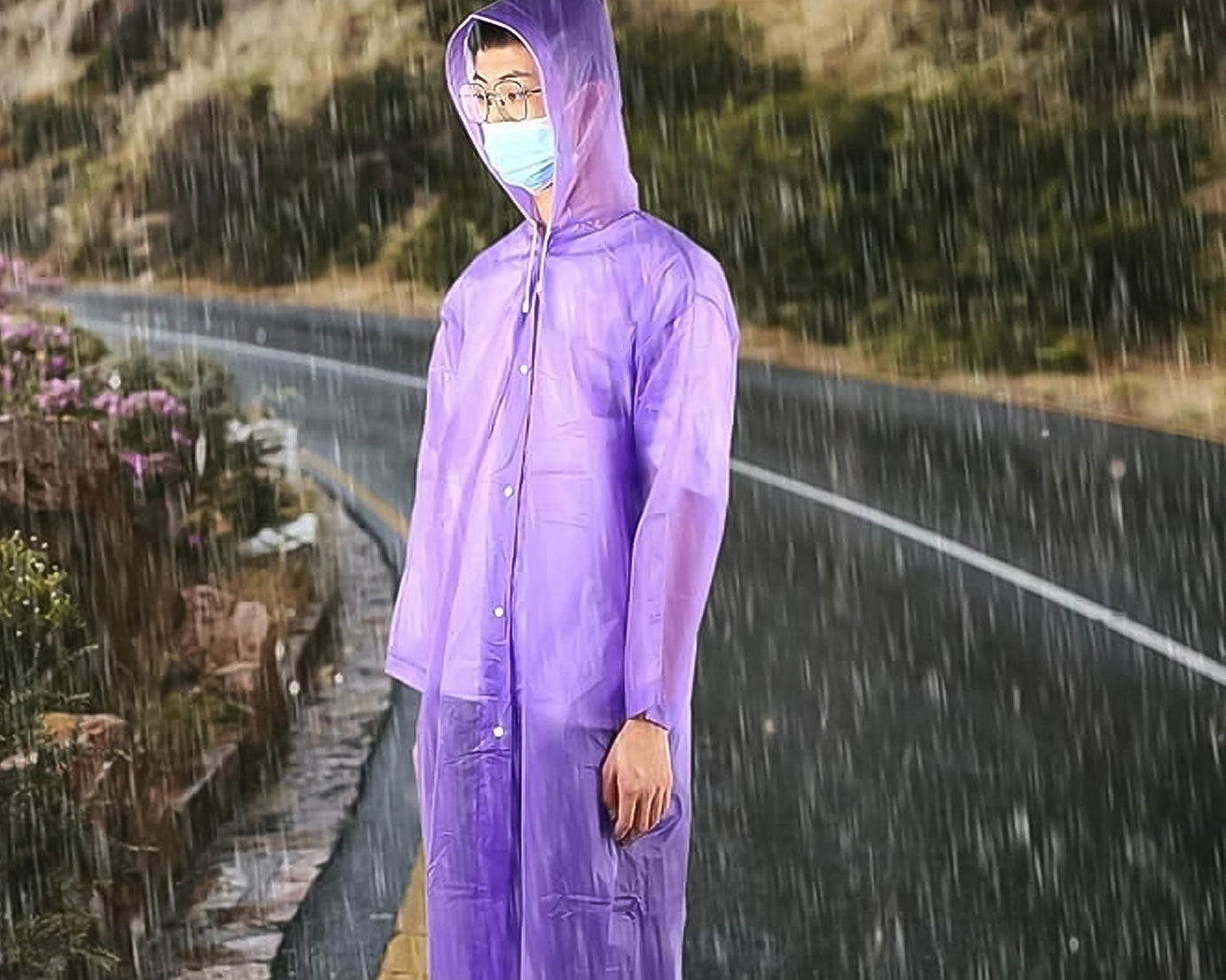 EVA Raincoat Protect Body Arms Legs, Waterproof Reusable Rain Poncho for Women Men Adult Kids Outdoor Traveling Eva Material Raincoat / Rain wear / Rain Suit for Outdoor Accessory (1pc)
