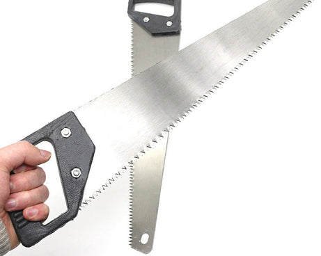 Powerful hand saw with hardened steel blades.