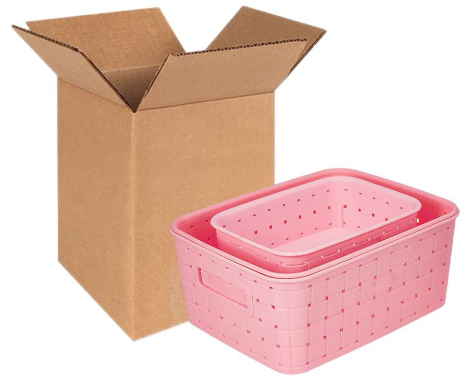 Set of 3 multipurpose storage baskets for organizing shelves and spaces.