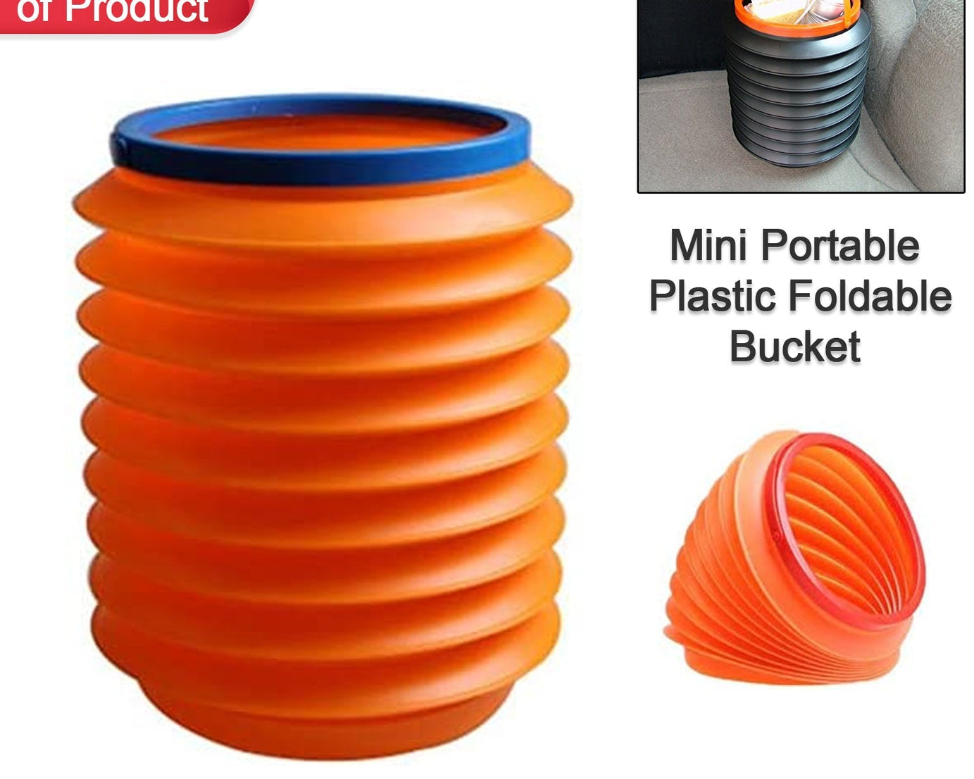 Foldable Storage Bucket, Water Container & Dustbin Multiuse Bucket For Home, Car & Kitchen Use Bucket