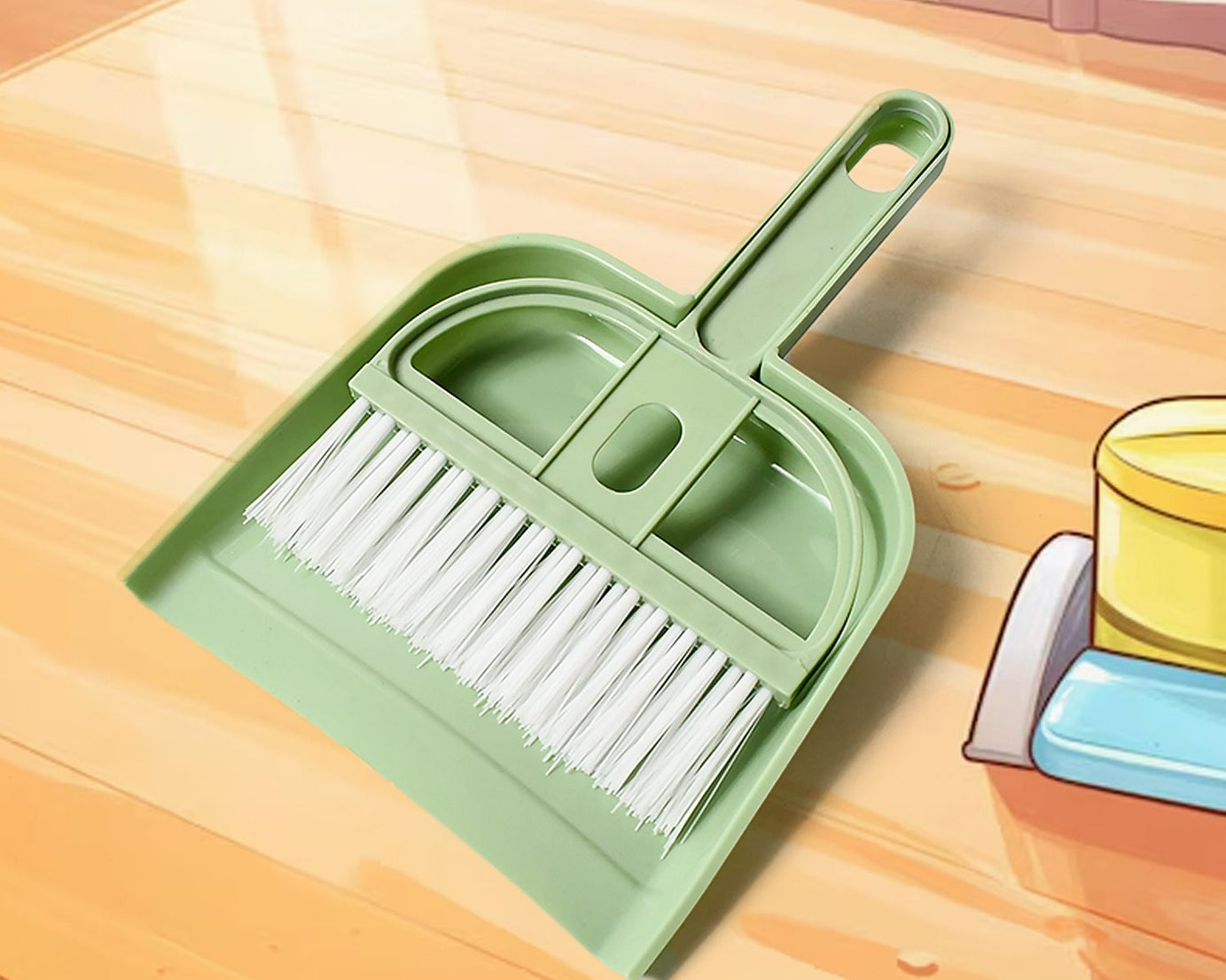 Small dustpan with brush set for quick cleaning