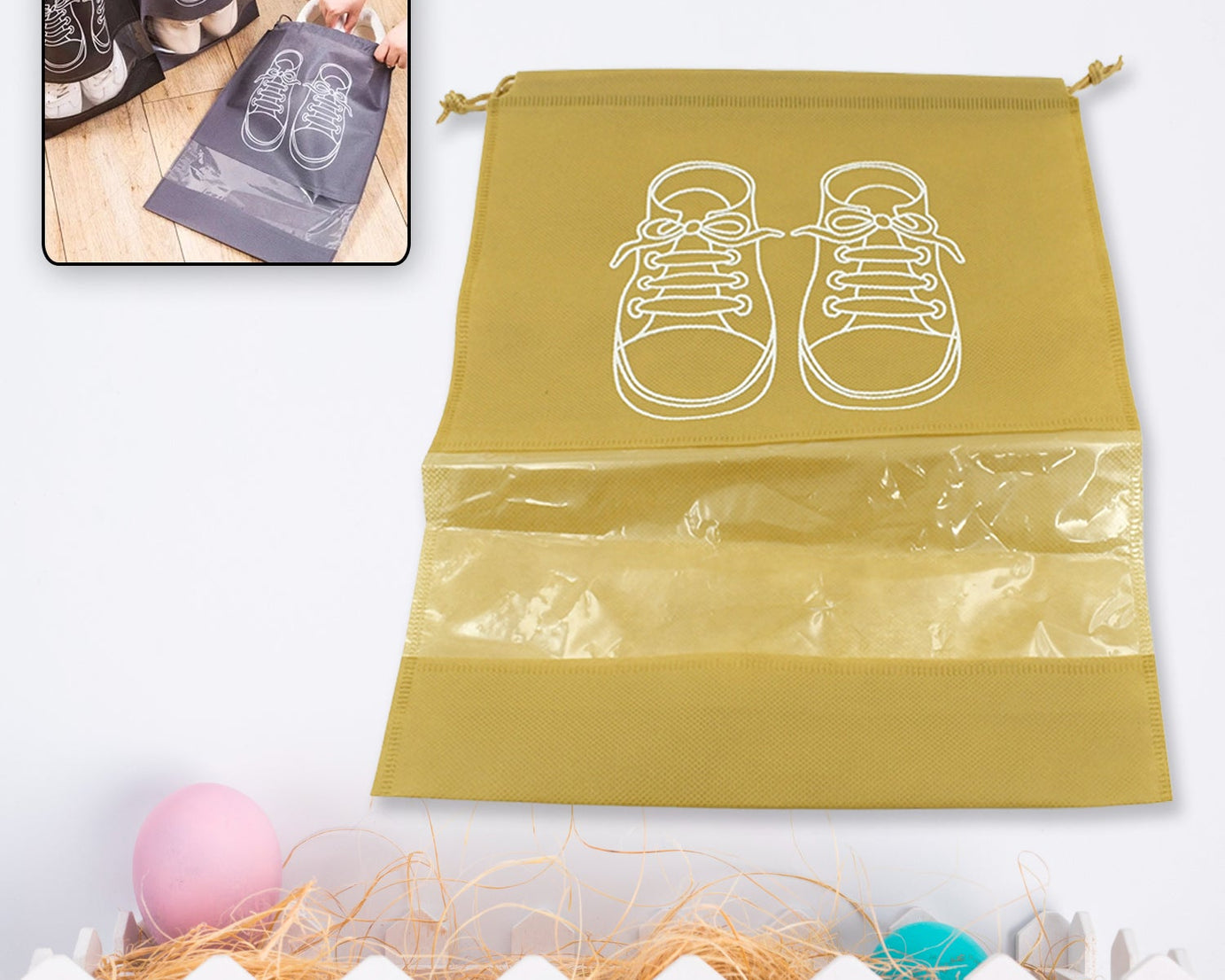 Beach Bag Shoes Storage Bag Closet Organizer Non-woven Travel Portable Bag Waterproof Pocket Clothing Classified Hanging Bag shoe bag luggage travel Portable Shoe Pouch Non Woven Transparent Window (1 Pc )