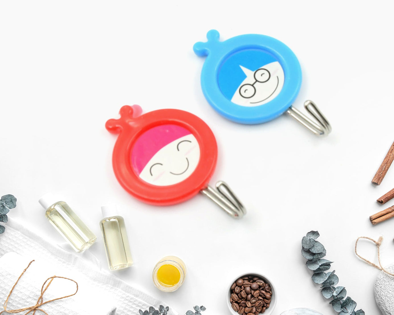 Multipurpose Self-Adhesive Hooks (2 Pc): Heavy Duty, Waterproof, Bathroom, Kitchen