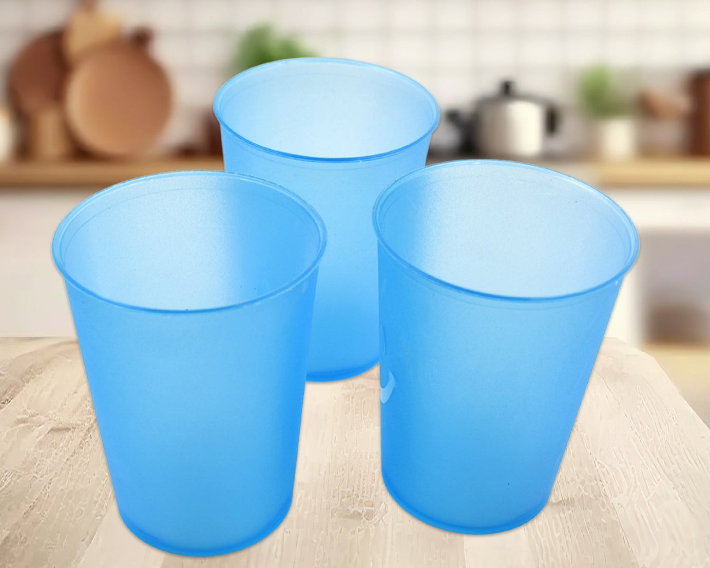 Plastic Tumblers Lightweight Cups / Glass Reusable Drinking Cups Restaurant Cups Dishwasher Safe Beverage Tumblers Glasses for Kitchen Water Transparent Glasses 3 pc Set