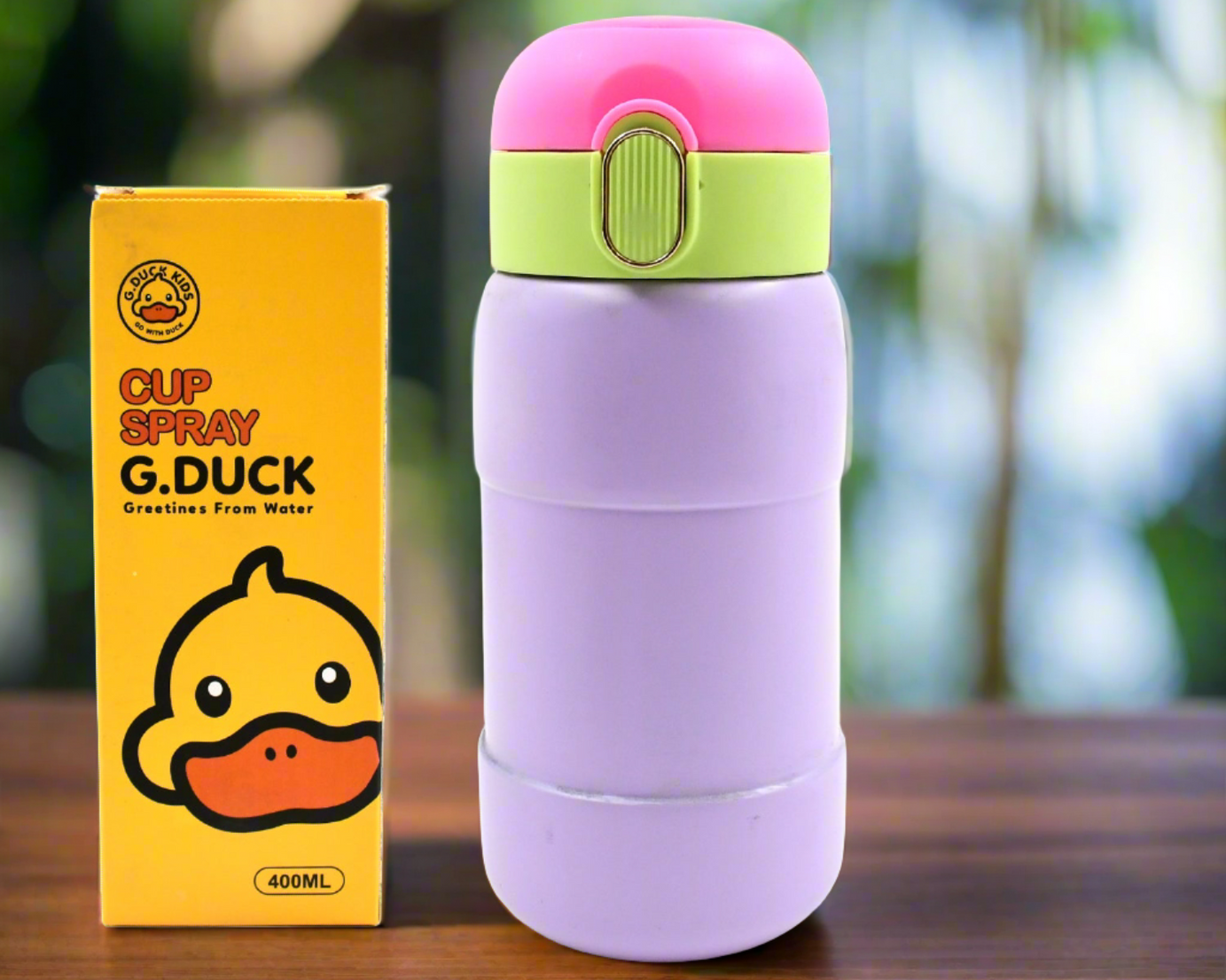 Duck Stainless Steel Water Bottle For Kids Adults Steel Flask Metal Thermos, Spill Proof Cap Closure, BPA Free For School Home Office, Drinkware, 400 ML