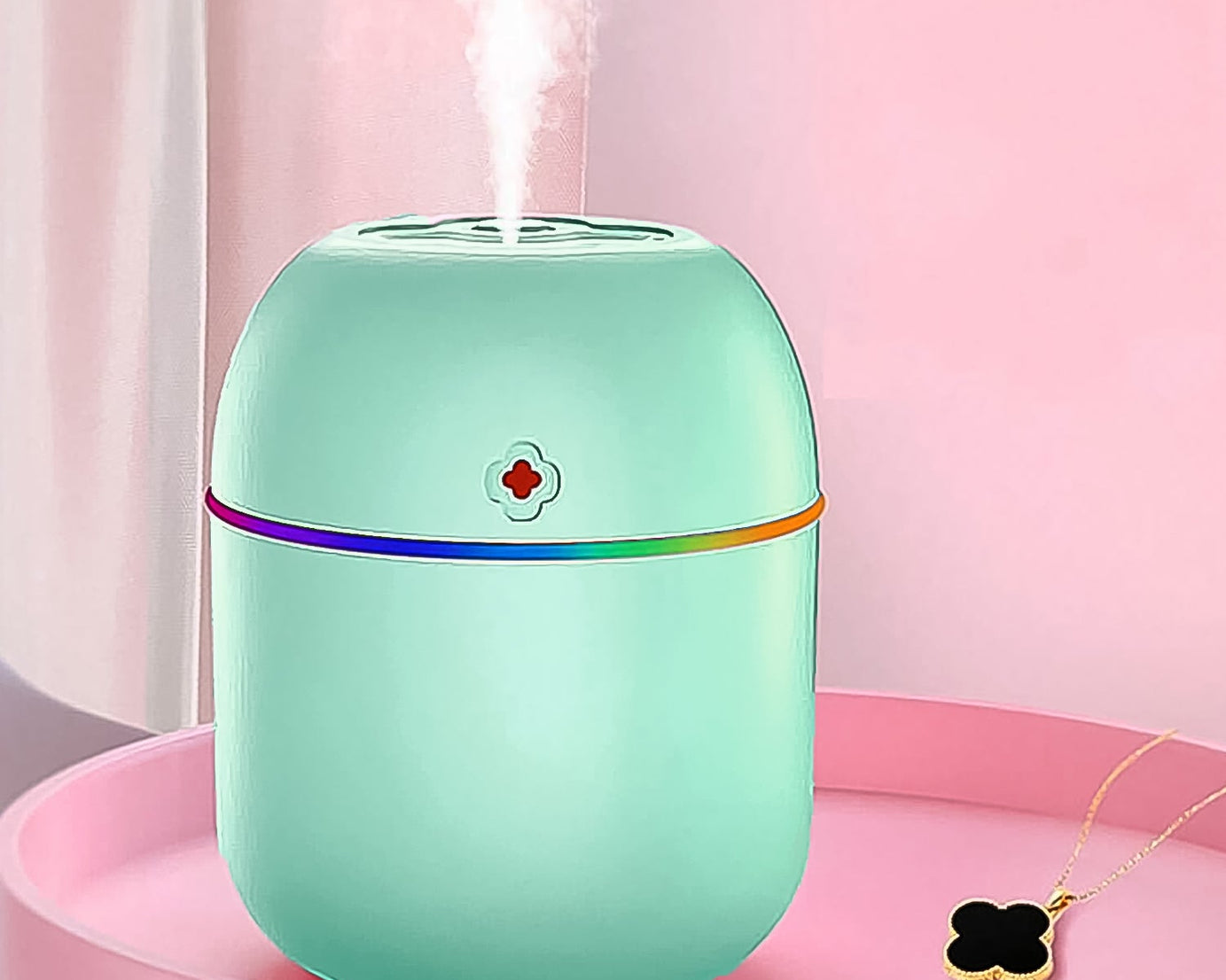 Portable Lighting Mini Humidifier, USB Personal Desktop Air Humidifier for Baby Bedroom Travel Office Home with Light, Cool Mist Humidifier, Essential Oil Diffusers, Cool Mist Humidifiers (250 ML)