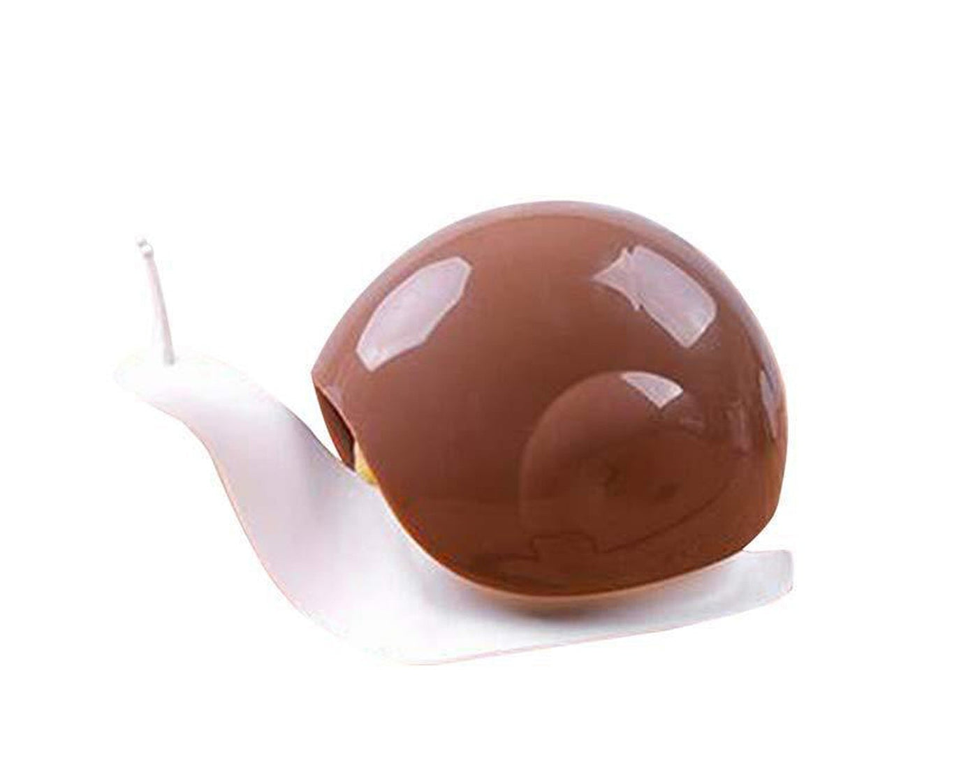 Snail-shaped soap dispenser, portable design for convenience.
