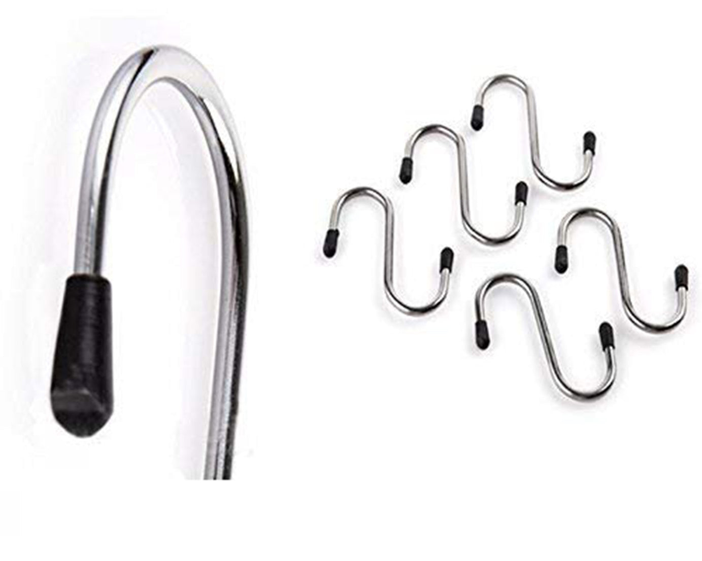 Stainless steel S-shaped hook designed for heavy-duty hanging tasks.