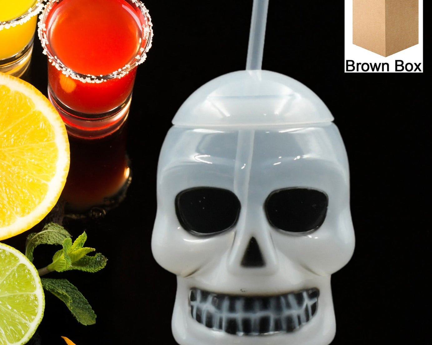 Ghost Face Bottle Water Bottle, Drinking Cup with Lid and Straw, Party Favors Summer Hawaiian and Beach Party Decorations for Kids Adults With Brown Box(1 Pc)