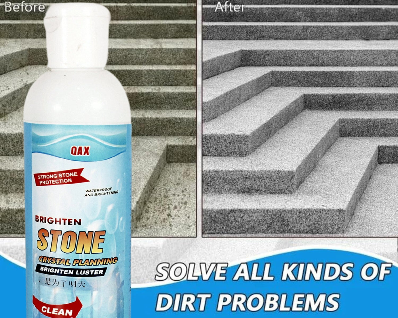 Stone Stain Remover Cleaner, Stone Crystal Plating Agent, Marble Stone Cleaner Polishes, Crystal Plating for Kitchen, Patio, Backyard Marble Cleaner and Polish (75 ML Approx / 1 pc)