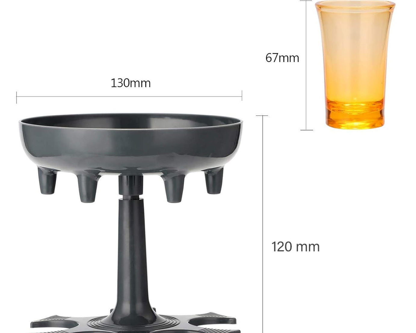 6 shot Win glass dispensers With tray & 6 Pcs Glass