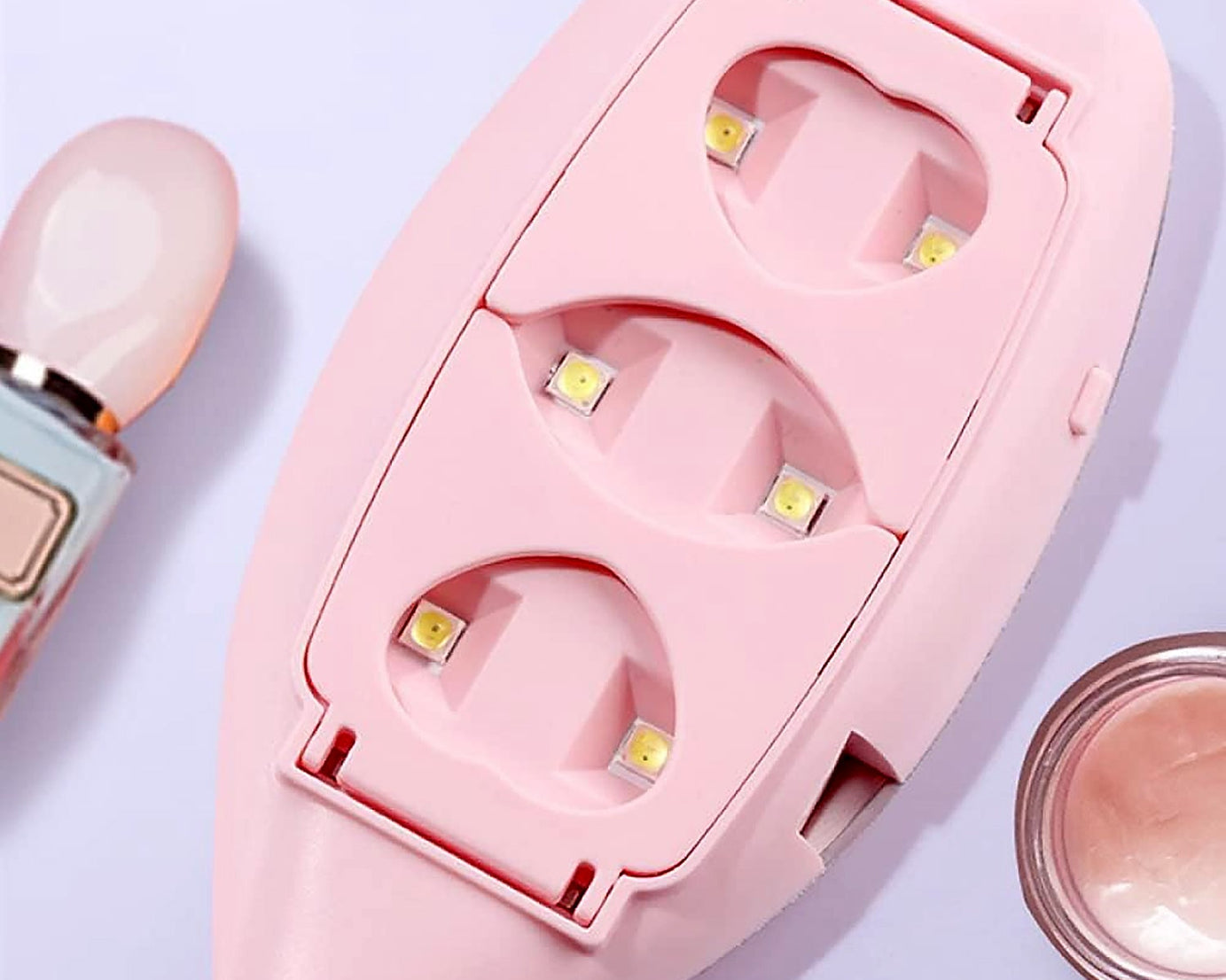 Mini Nail Lamp 6w 6 Led UV Nail Dryer with USB Cable for Gel Nail Polish Nail Art Tools for Starters Home DIY Professionals Salon Manicure (1 Pc)