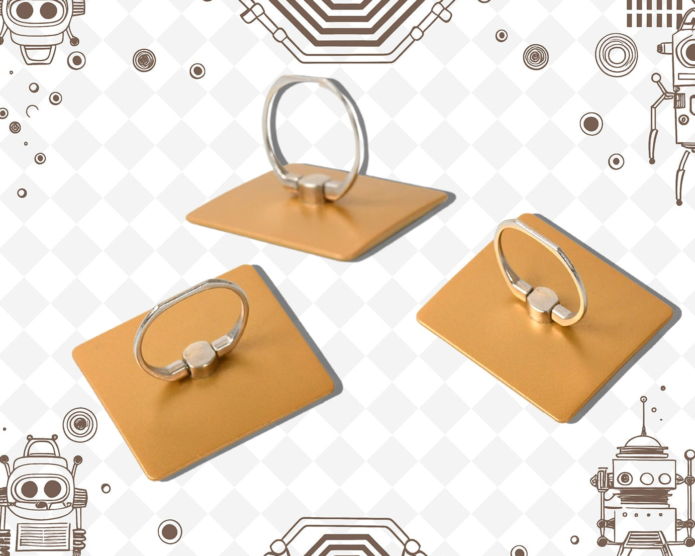 Mobile Phone Finger Stand, 360°Rotation Phone Ring Stand Holder, Kickstand Hand Finger Grip (1 Pc)