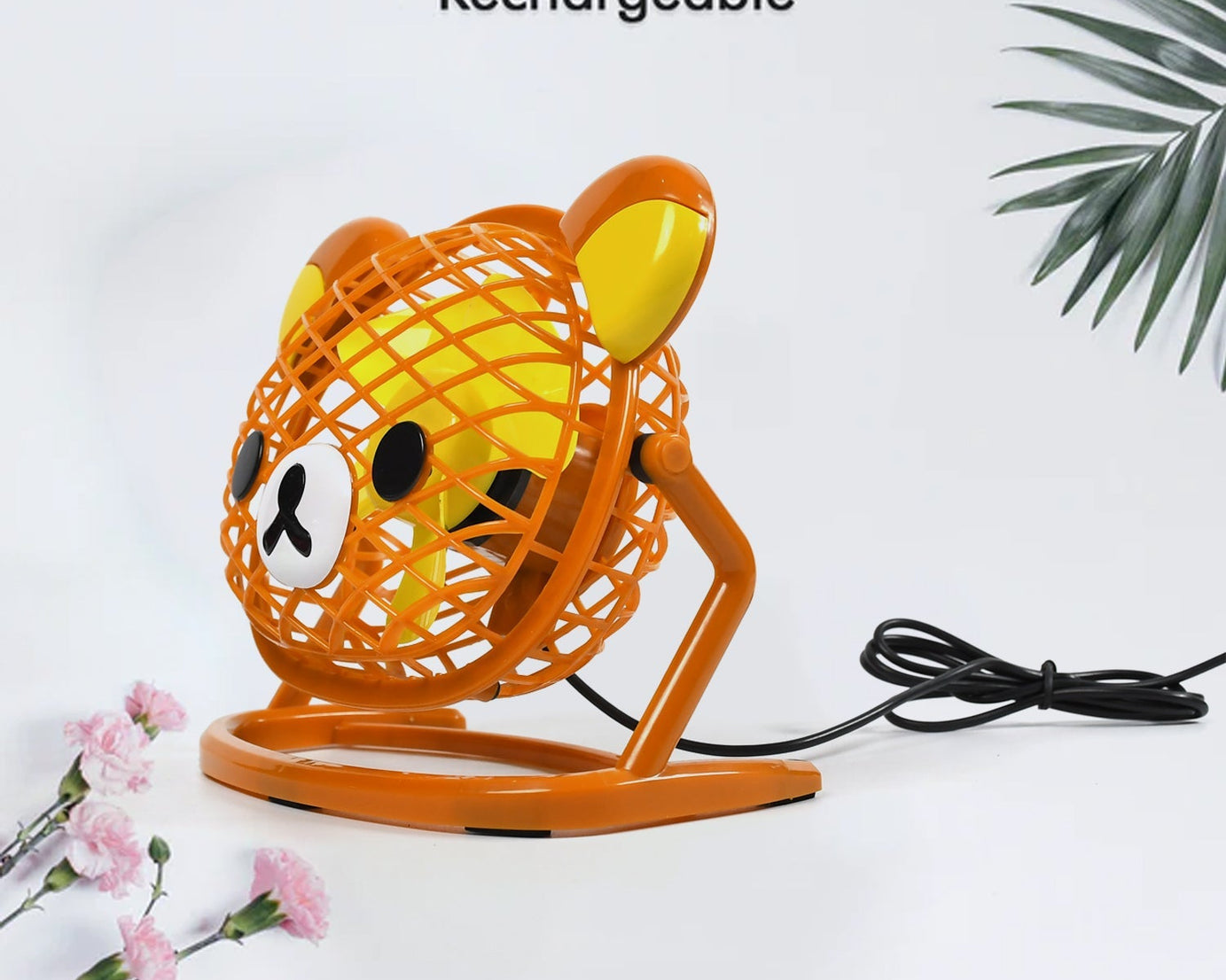 TEDDY BEAR PORTABLE FAN ADJUSTABLE USB FAN SUITABLE FOR HOME , OFFICE , CAR, & MULTI USE FAN