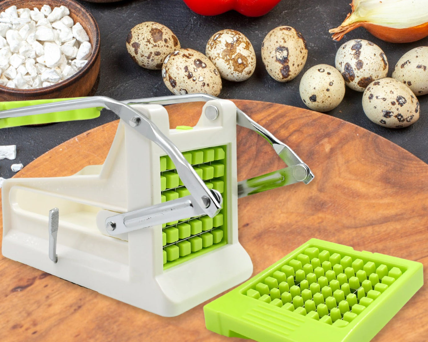 French Fry Cutter, Great with Vegetables, Potato Fries Cutter Professional Vegetable Cutter Stainless Steel Cutter Potato, Onions, Carrots, Cucumbers, Fruits Potato Cutter (1 pc)