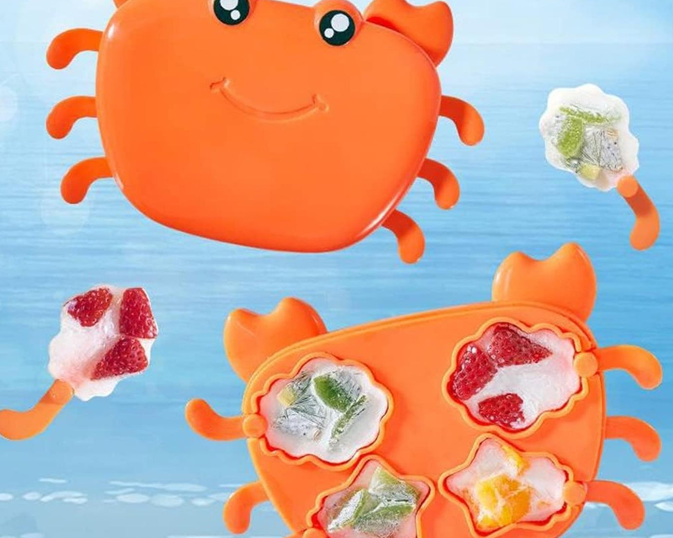Crab Ice Mold Household Ice Cream Mold Popsicle Mold Silicone Ice Cream Popsicle Children's Ice Box Popsicle Box (1 Pc)
