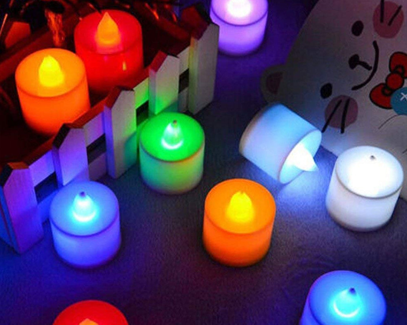 Multicolor LED Tealights Candles (24 Pack): Festive Decorations