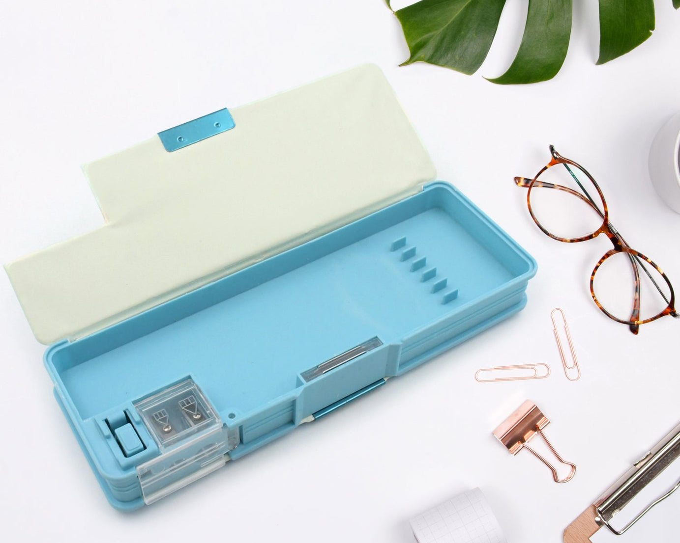 Multipurpose Compass Box, Plastic Double Deck Pencil Case with 2 Compartments, Supplies Utility Box Storage Organizer, Pencil Box for School, Cartoon Printed Pencil Case for Kids, Birthday Gift for Girls & Boys (1 Pc Mix Design)