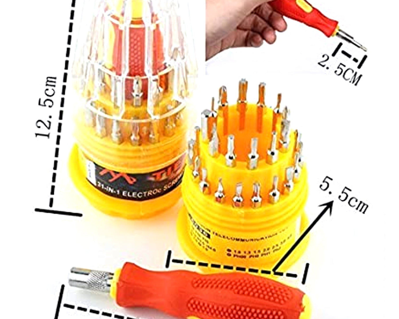 Multi-tool screwdriver kit with magnetic tips.