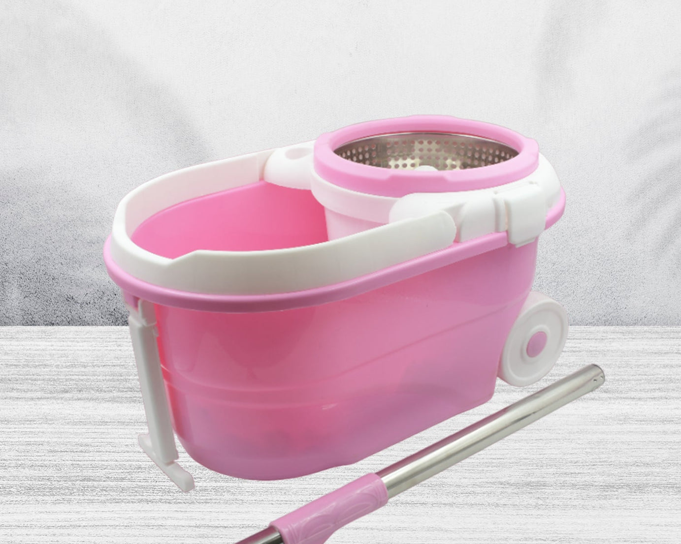 4105 Mop with Bucket For Floor Cleaning With Steel Spin /Mop for Floor Cleaning / Floor Cleaner Mop / Spin Mop / Magic Mop / Mop Stick / Spin Mop Set with Bucket/ Household Office Cleaning Tool Mop