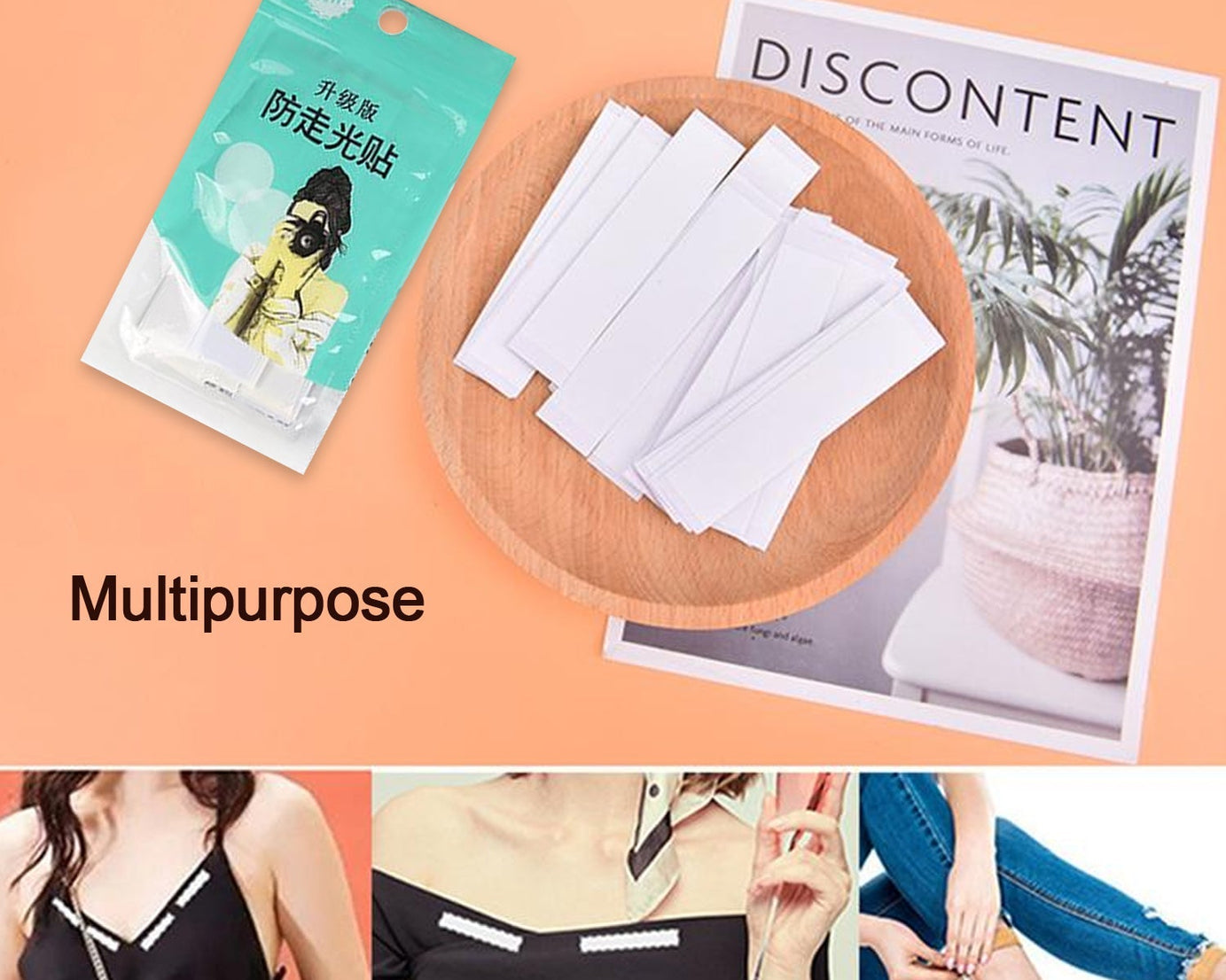 Waterproof Anti-Skid, Disposable Double Sided 36 Adhesive Transparent Clear Medical Tape for Lingerie