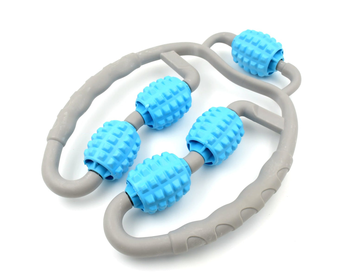 Muscle Massage Roller, 5 Wheels Relieve Soreness Leg Muscle Roller Fitness Roller Muscle Relaxer Massage Roller Ring Clip All Round Massaging Uniform Force Elastic PP Drop Shaped for Home Use (1 Pc)