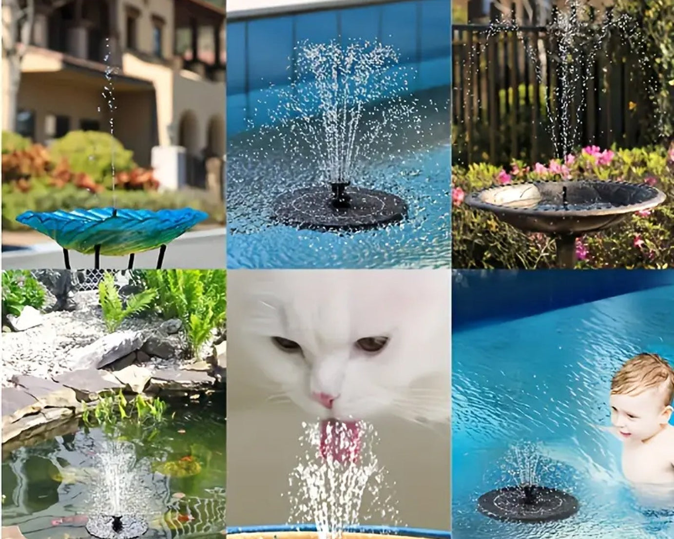 Solar Water Fountain Pump with Multi Spray Modes (1 Set)