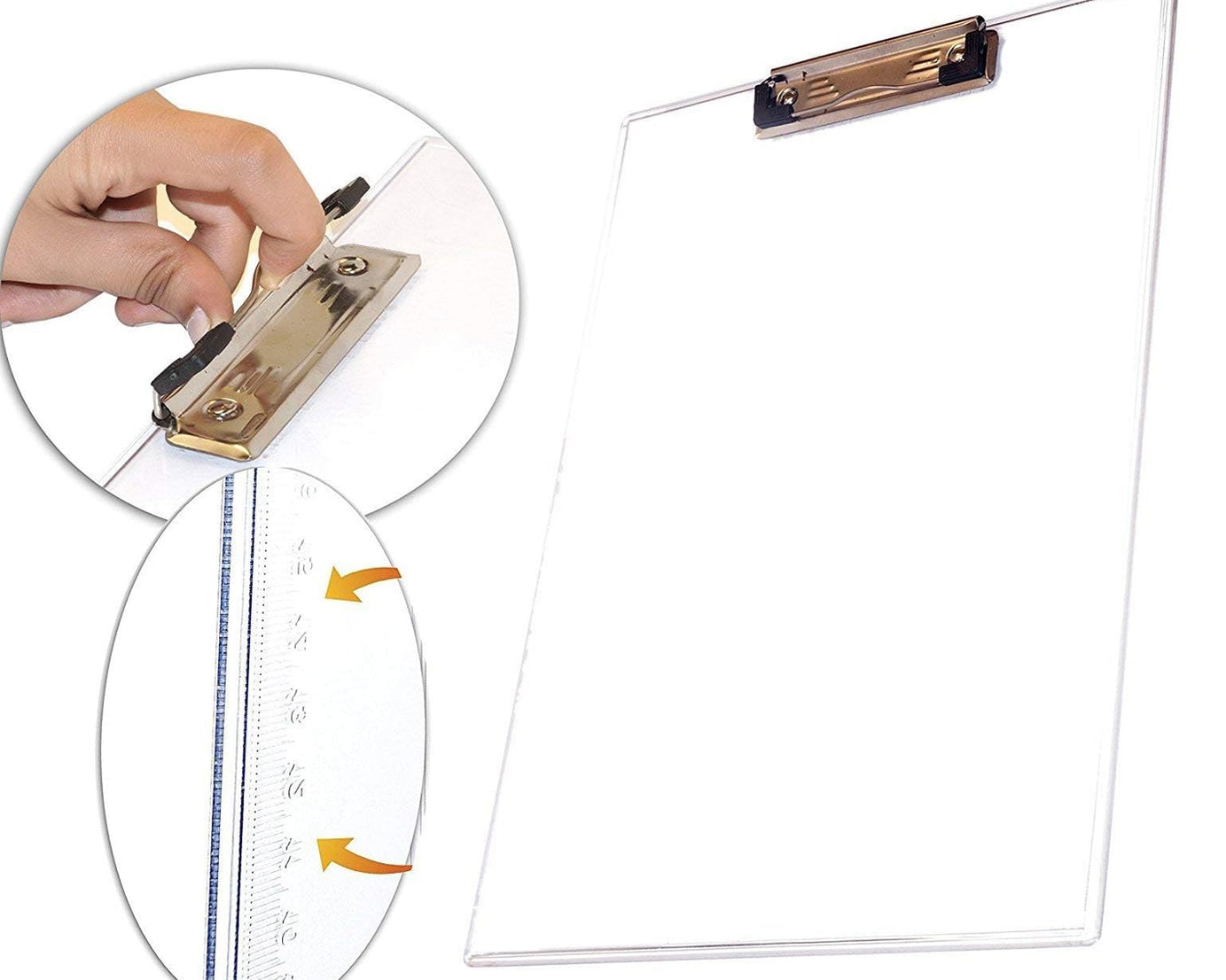 4080 Transparent Premium Exam Pad Best for Students in All Exams Unbreakable Flexible Board with a Centimeter Measuring Side Pad For School & Exam Use 