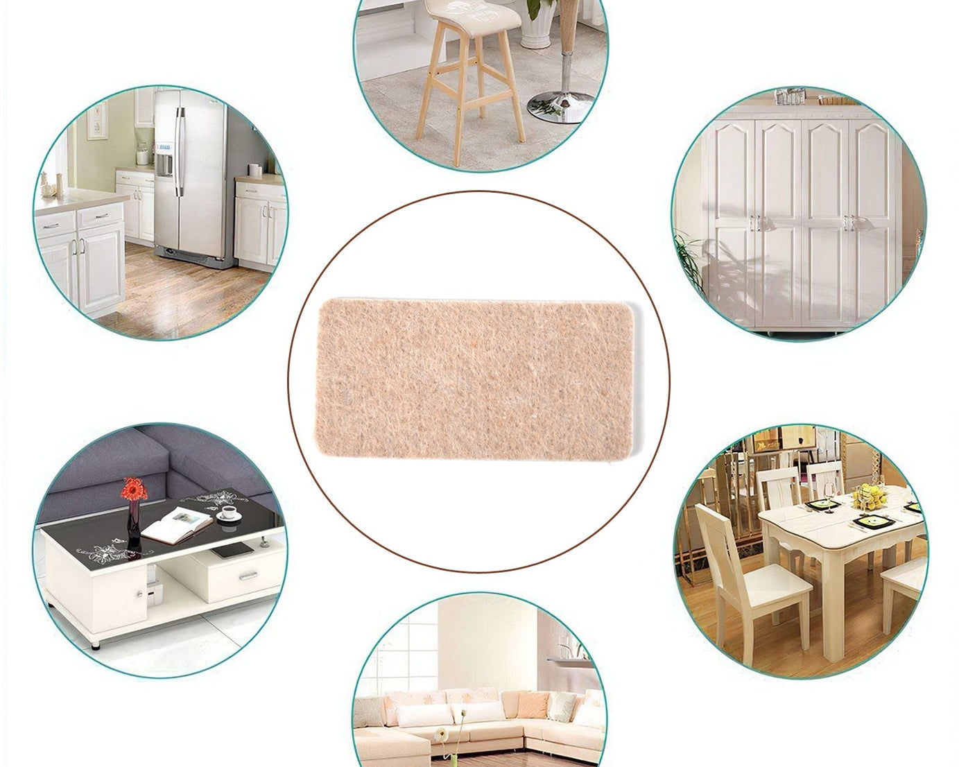 FURNITURE PAD SQUARE FELT PADS FLOOR PROTECTOR PAD FOR HOME & ALL FURNITURE USE (Pack Of 4 Pc)