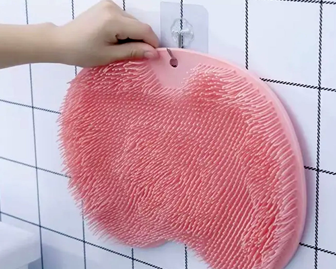 Silicone Bath Massage Cushion with Suction Cup, Shower Foot Scubber Brush Foot Bath Mat Scrubber, Anti-Slip Exfoliating Dead Skin Massage Pad Lazy Wash Feet Bathroom Mat